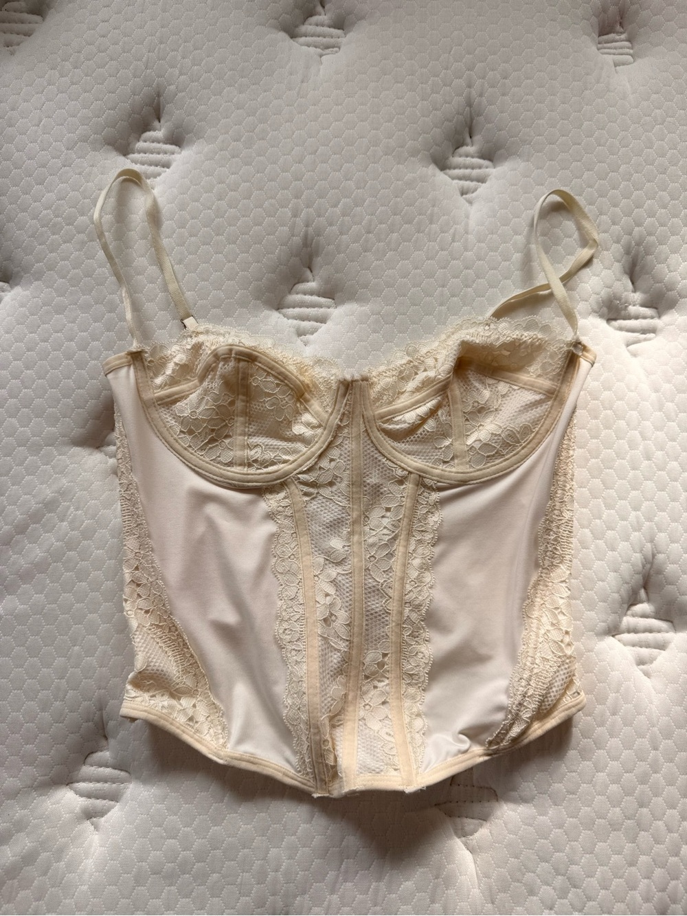 Forever 21 Cream Lace Bustier Corset Top